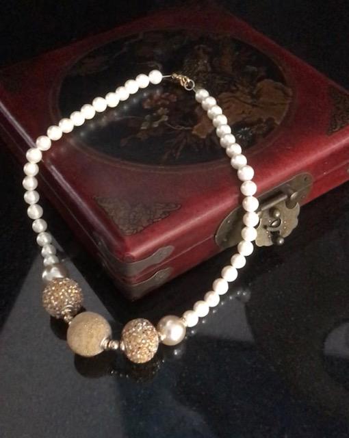 Collier perles véritables et perles indonésiennes 2059