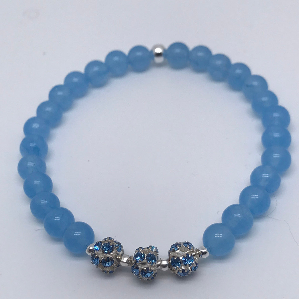 Bracelet en agate bleue ciel 1046