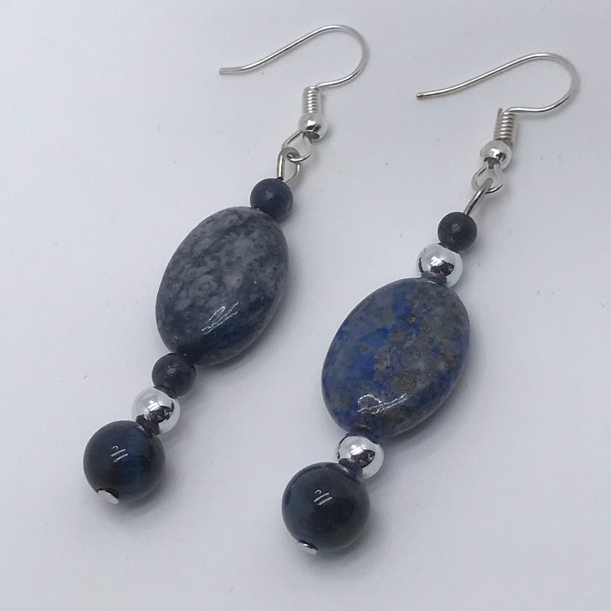 Boucles d'oreilles lapis-lazuli et sodalite 3029