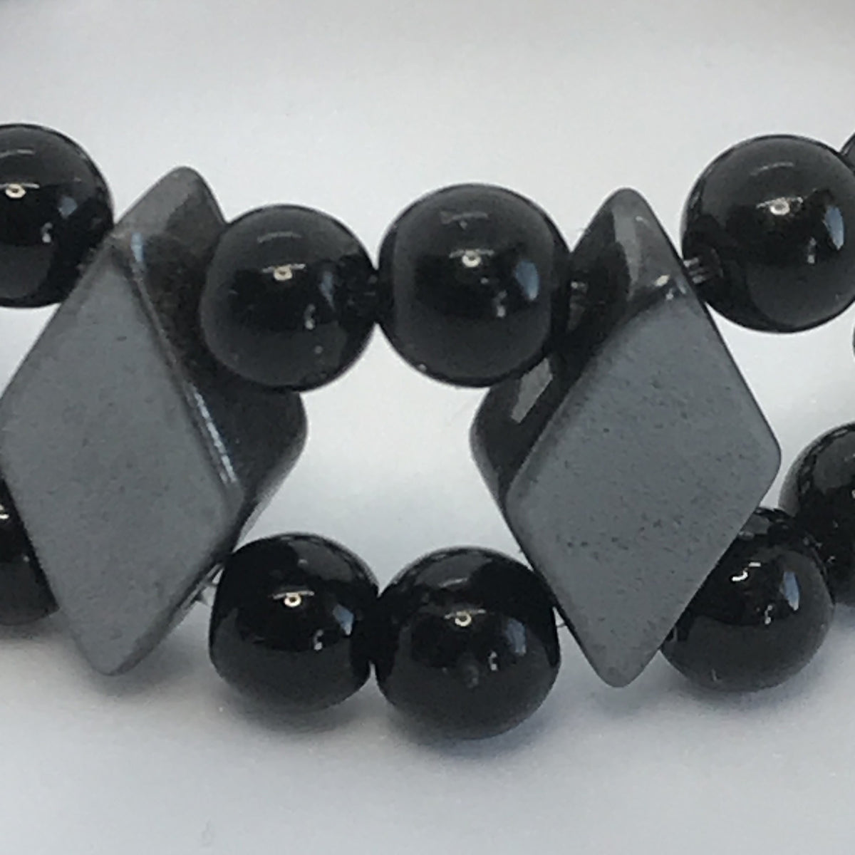 Bracelet double obsidienne naturelle 1053