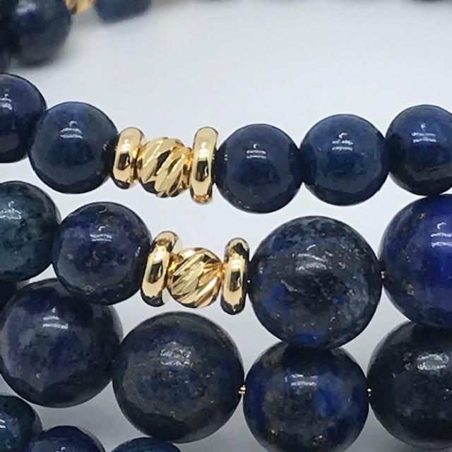 Bracelet manchette à mémoire de forme en Lapis-lazuli 1062