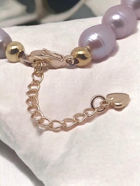 Bracelet en perles baroques rosées 1082