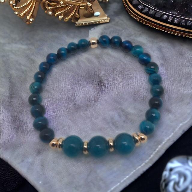Bracelet en agate bleue 1091