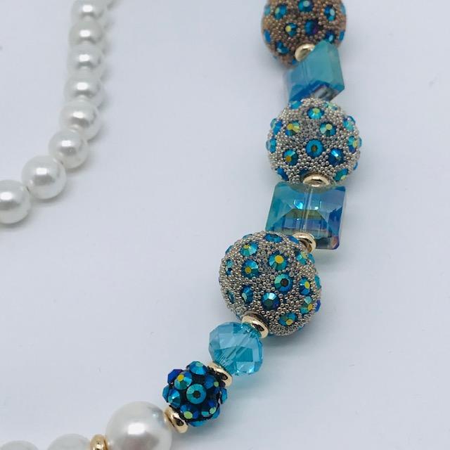 Collier perles cristal et strass 2081