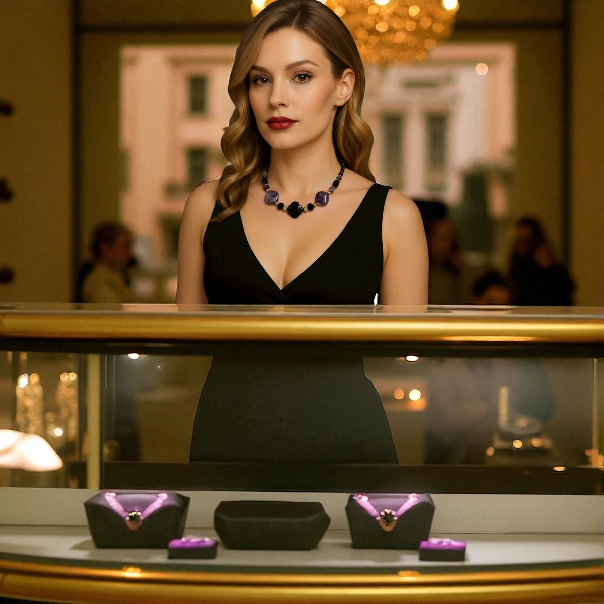 Collier en obsidienne 2229