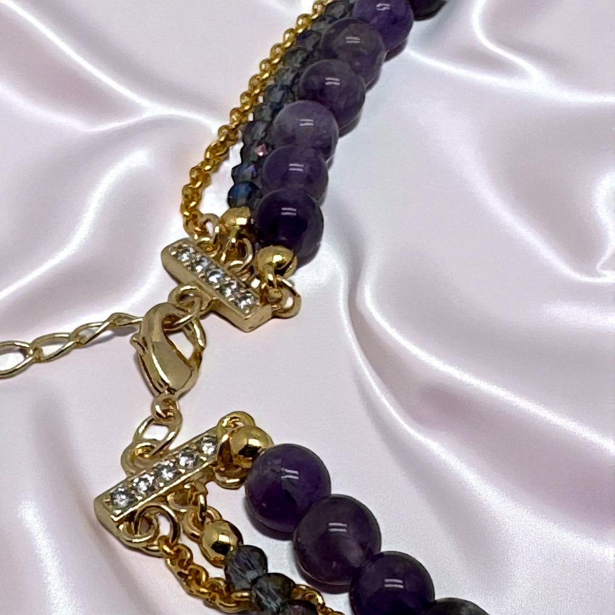 Collier en améthyste et cristal de Bohème 2230
