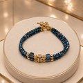 Bracelet Double Rang en Cristal de Bohême – Abeille & Plaqué Or | Bijou Artisanal Luxe