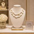 Collier Double Rang Nacre Naturelle 40 cm – Perles de Coquillage, Plaqué Or et Fermoir Fleur Zirconium