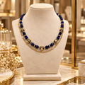 Collier Signature double rang en lapis-lazuli et émail cloisonné – 46 cm