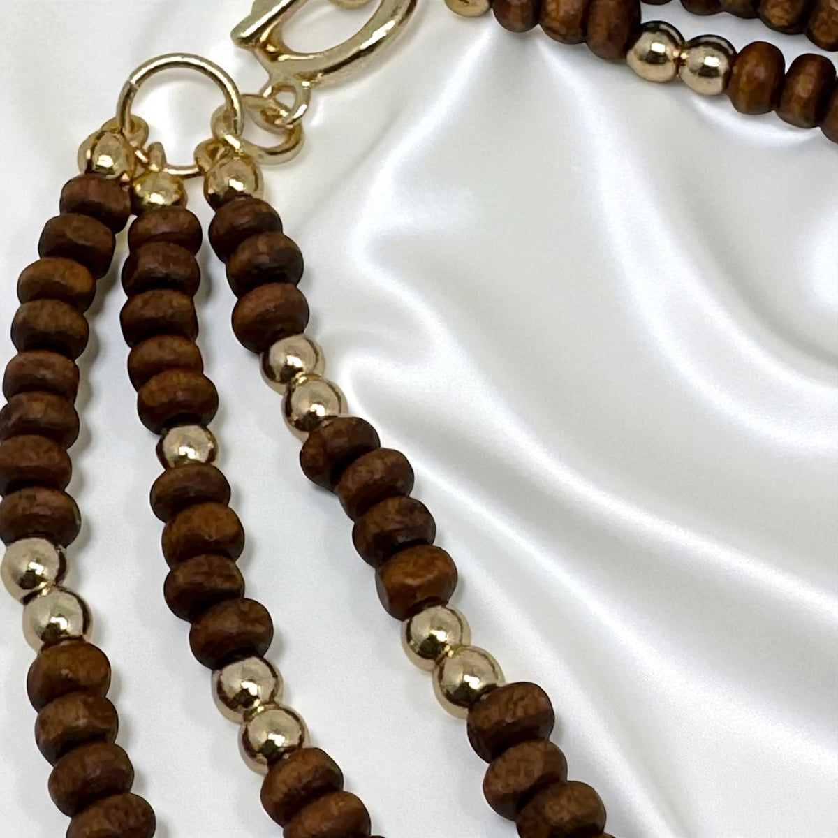 Collier ethnique en bois exotique et turquoise 2216