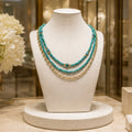 Collier Triple Rang Turquoise Naturelle – Chaîne Plaqué Or | Bijou Bohème Chic Luxe
