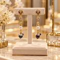 Boucles d’oreilles perles d’eau douce irisées & nacre – Plaqué or