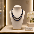 Collier de Luxe Double Rang en Lapis-Lazuli et Œil de Faucon – Pièce Unique