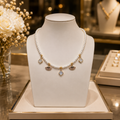 Collier Perles de Coquillage 4 mm Pierre de Lune & Cristaux – Collier Femme Plaqué Or