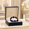 Bracelet Lapis-Lazuli Homme Femme 18 cm – Luxe, Pierres Naturelles et plaqué Or