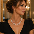 Collier double rang perles 4 mm – collier 46 cm en perles de coquillage – bijou élégant femme