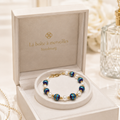 Bracelet Éclat d’Azur – Perles de coquillage et émail cloisonné