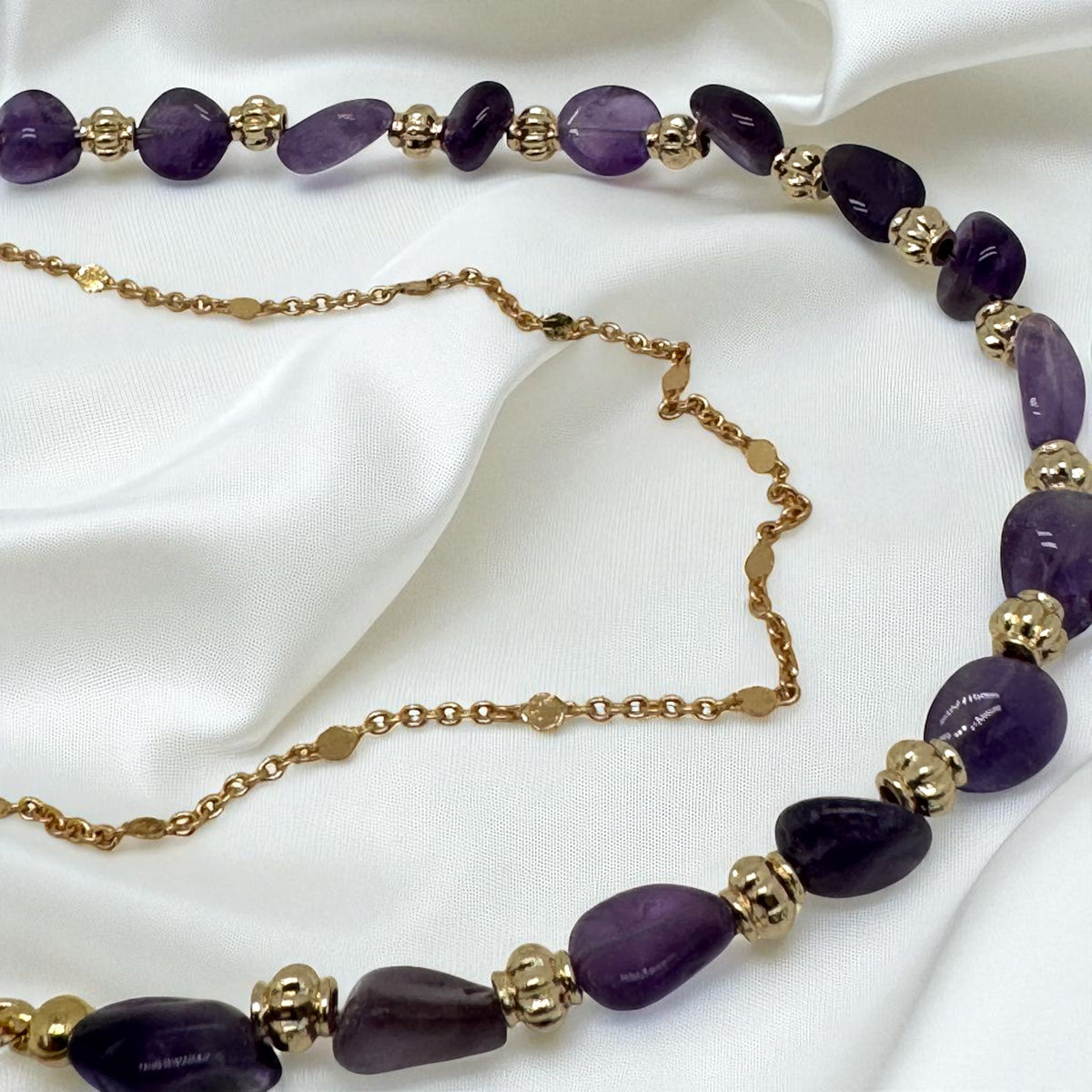 Collier en perles d’améthystes baroques 2220