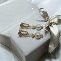 Boucles d’oreilles perles et strass plaqué or 3106
