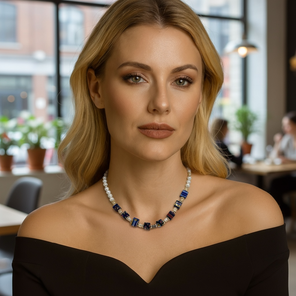 Collier en perles naturelles et perles mille fleurs 2237