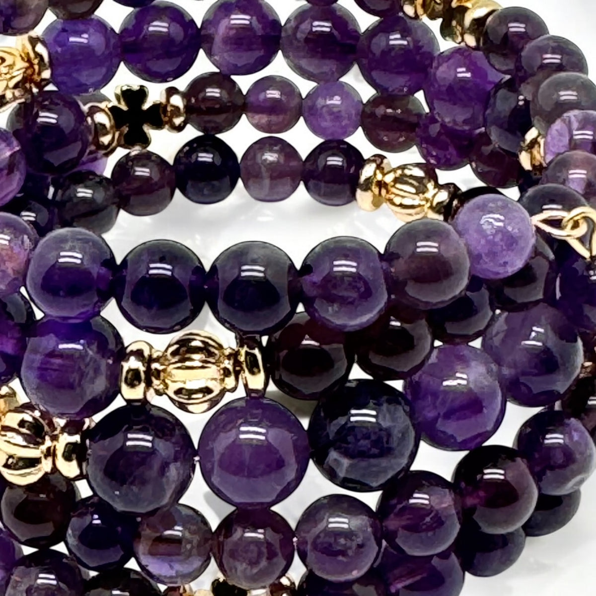 Bracelet multi rang améthyste 1162