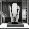 Collier en obsidienne et perles fantaisie 2234