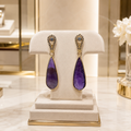 Boucles d’Oreilles Améthyste Facettée – Élégance Précieuse & Raffiné