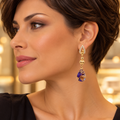 Boucles d’oreilles Jardin de Violette – Résine florale et feuilles d’or – 45 mm