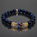 Bracelet Œil de Faucon et Émail Cloisonné – Mixte 17 cm