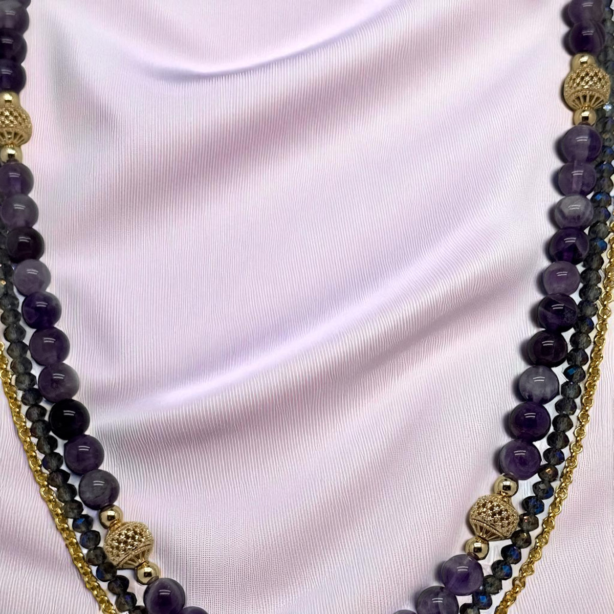 Collier en améthyste et cristal de Bohème 2230