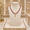 Collier Cornaline Naturelle & Cristal – Pendentif Fleur Plaqué Or | Bijou Femme Luxe