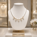 Collier Pierre de Lune & Nacre – Perles de Coquillage 4 mm | Plaqué Or