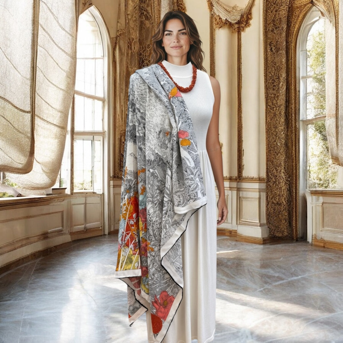 Foulard en soie et cachemire 4083