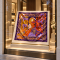 La Muse Pourpre – Carré de soie de luxe 90 × 90 cm par Cornélie