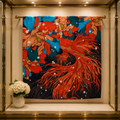 Foulard en Soie Carré Poisson Rouge – Accessoire de Luxe 130 × 130 cm
