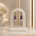 Boucles d’oreilles rose poudré en verre soufflé et vermeil – Bijou femme élégant 45 mm ✨