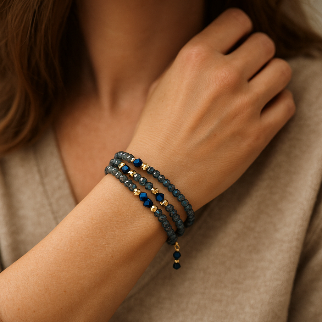 Bracelets manchette en cristal autrichien bleu 1201