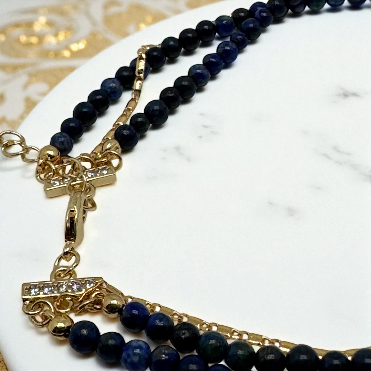 Collier sautoir en lapis-lazuli 2231