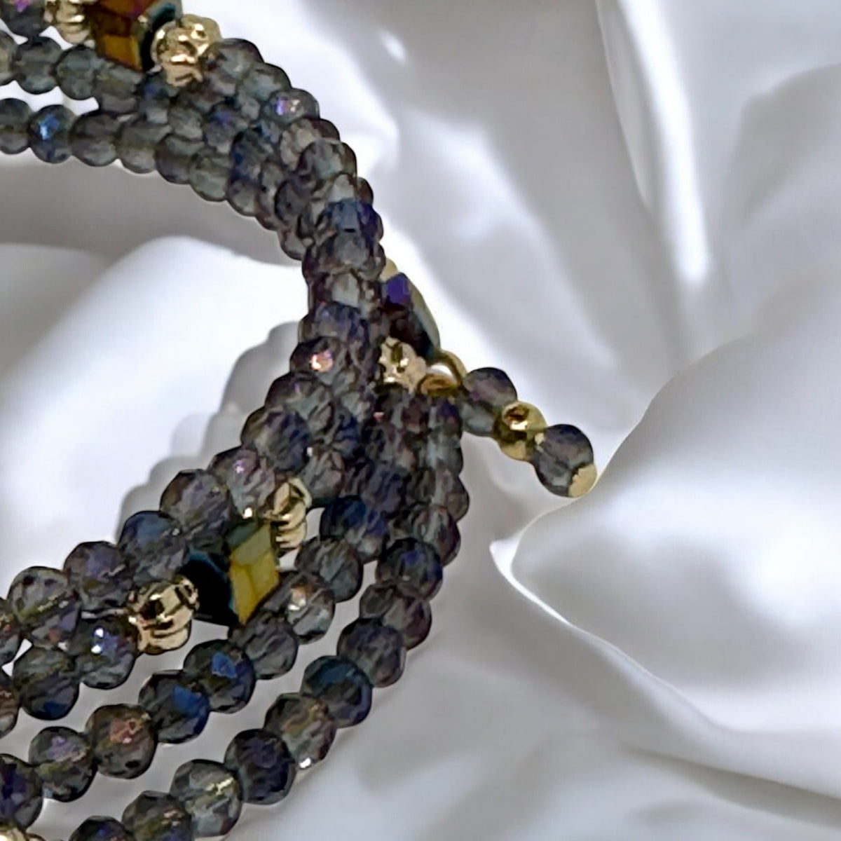 Bracelet manchette en cristal de Swarovski mauve 1202