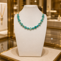 Collier Larimar 40 cm – Pierres naturelles bleu lagon & plaqué or | Bijou élégant fait main