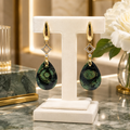 Boucles d’Oreilles Jaspe Kambaba Vermeil Zirconium – Élégance Minérale