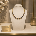 Collier Bleu Royal en Émail Cloisonné 6 mm – Bijou Élégant Plaqué Or