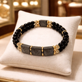 Bracelet double obsidienne gold naturelle 1275