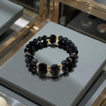 Bracelet obsidienne flocons de neige 1235