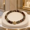 Bracelet unisexe en turquoise de Shoushan et plaqué or