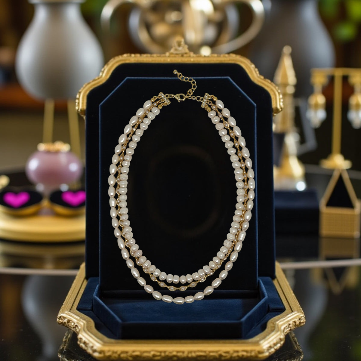 Collier triple rangs en perles d’eau douce 2247