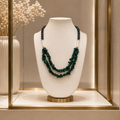 Collier Émeraude Impériale Double Rang – Malachite, Rubis Zoïsite & Nacre | Création Précieuse