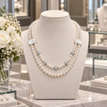 Collier Signature double rang en perles de coquillage et nacre – Bijou artisanal rhodié