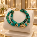 Bracelet double rang en turquoise du Nevada – 18 cm
