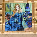 Foulard d’exception en soie 130 × 130 cm – Série limitée d’après un tableau original de Cornélie Doerfler